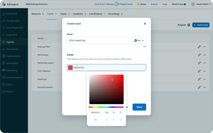 Create track modal