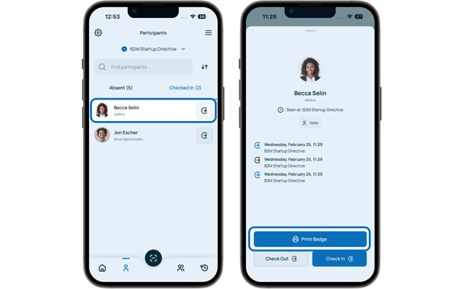 Manually Print Badge