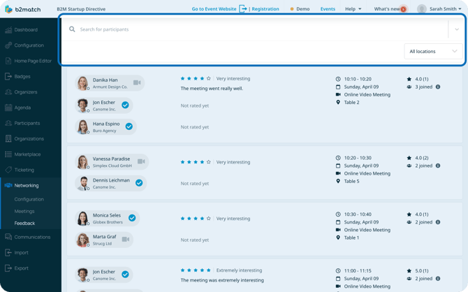 Meeting Feedback Filters