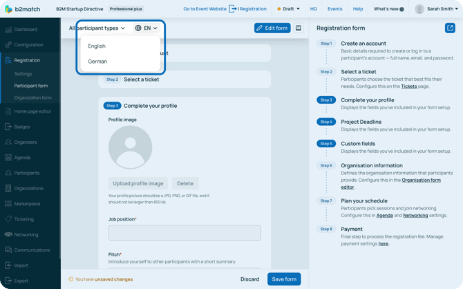 Multilingual form preview