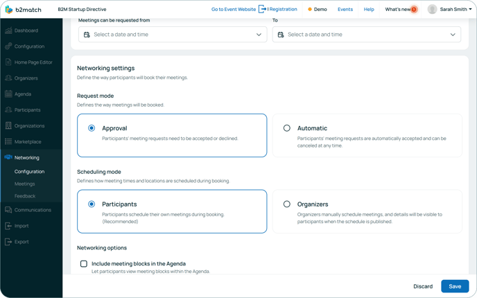 Networking settings