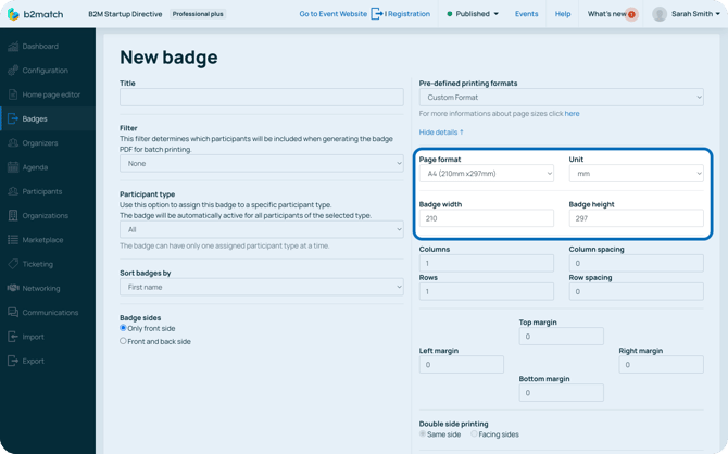 Page format settings-1