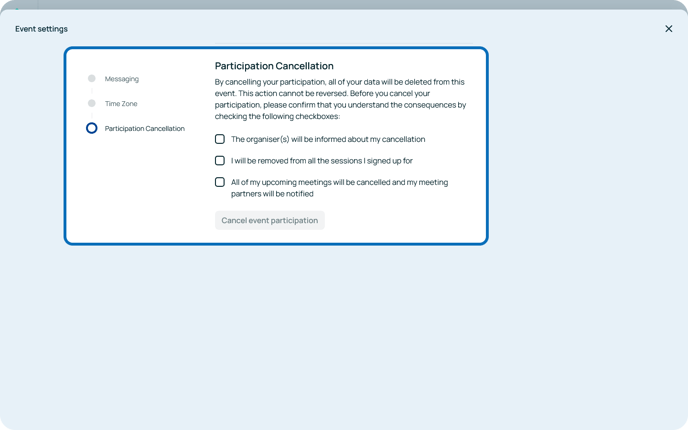 Participation cancellation