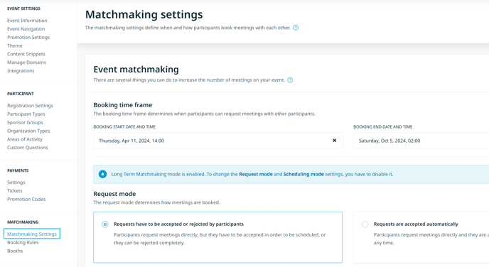 v6 - matchmaking settings