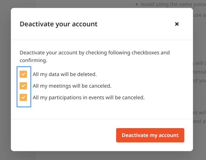 v6- deactivate my account